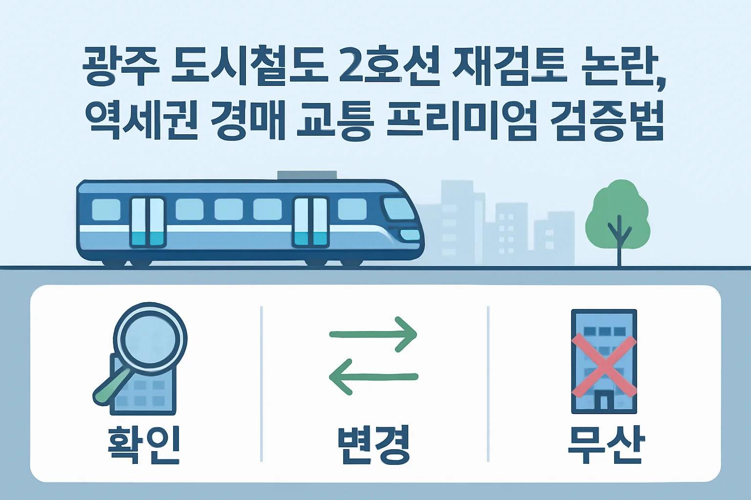 광주 도시철도 2호선 재검토 논란, 역세권 경매 교통 프리미엄 검증법 설명 이미지