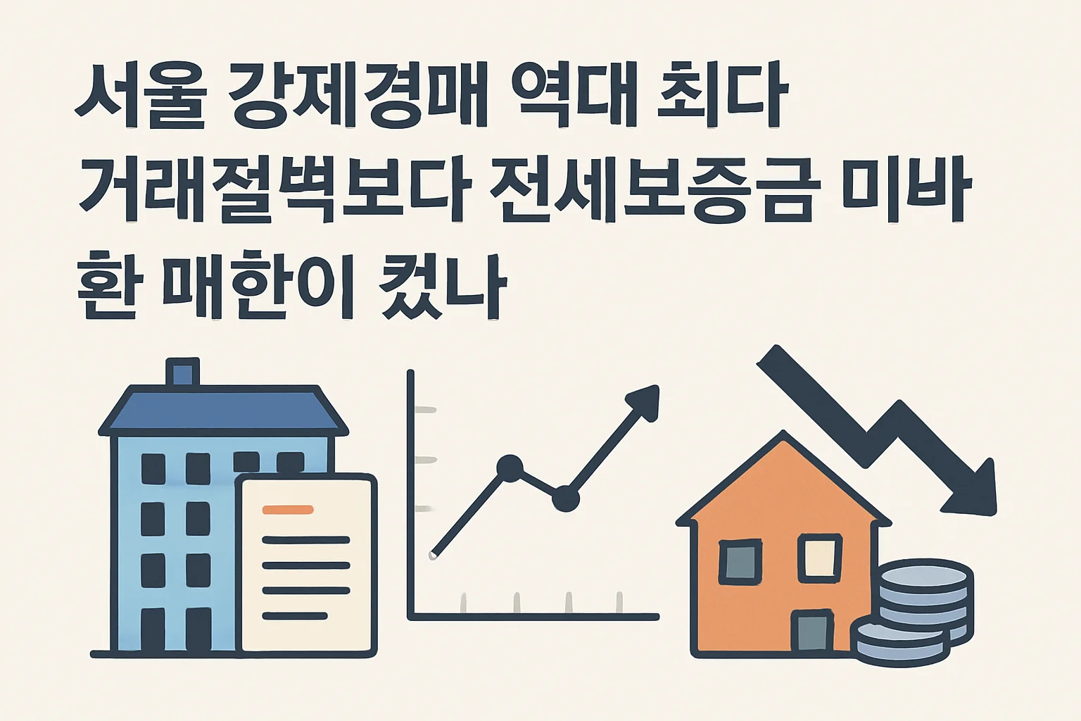 서울 강제경매 역대 최다, 거래절벽보다 전세보증금 미반환 영향이 컸나 설명 이미지