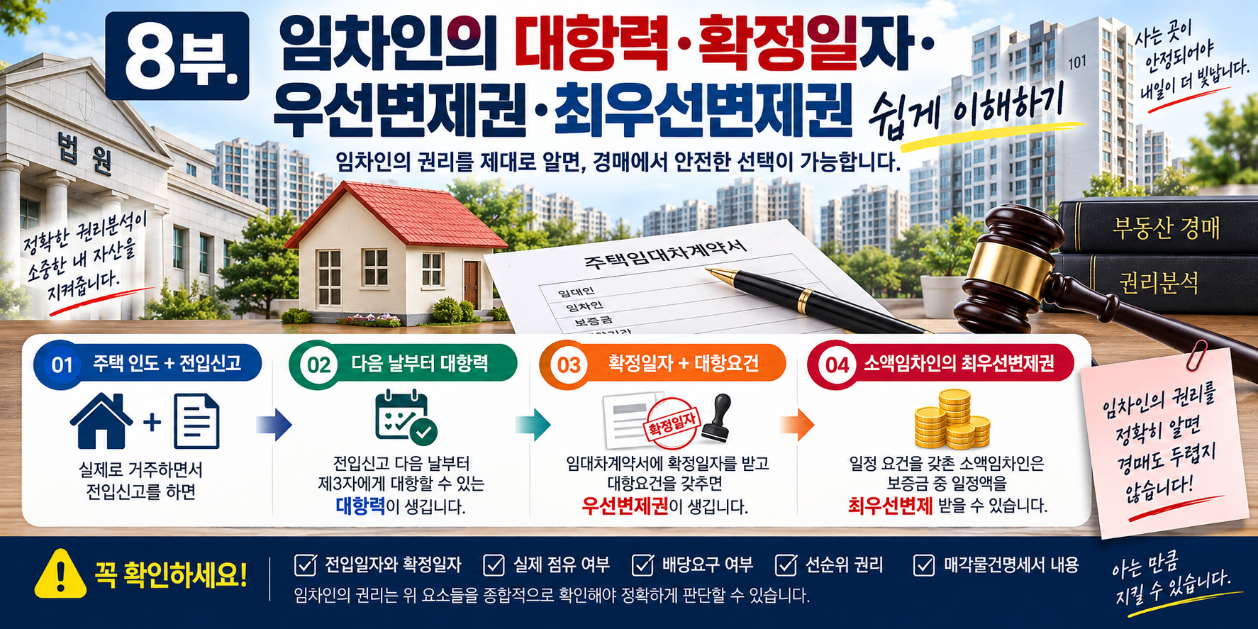 8부 임차인의 대항력 확정일자 우선변제권 최우선변제권