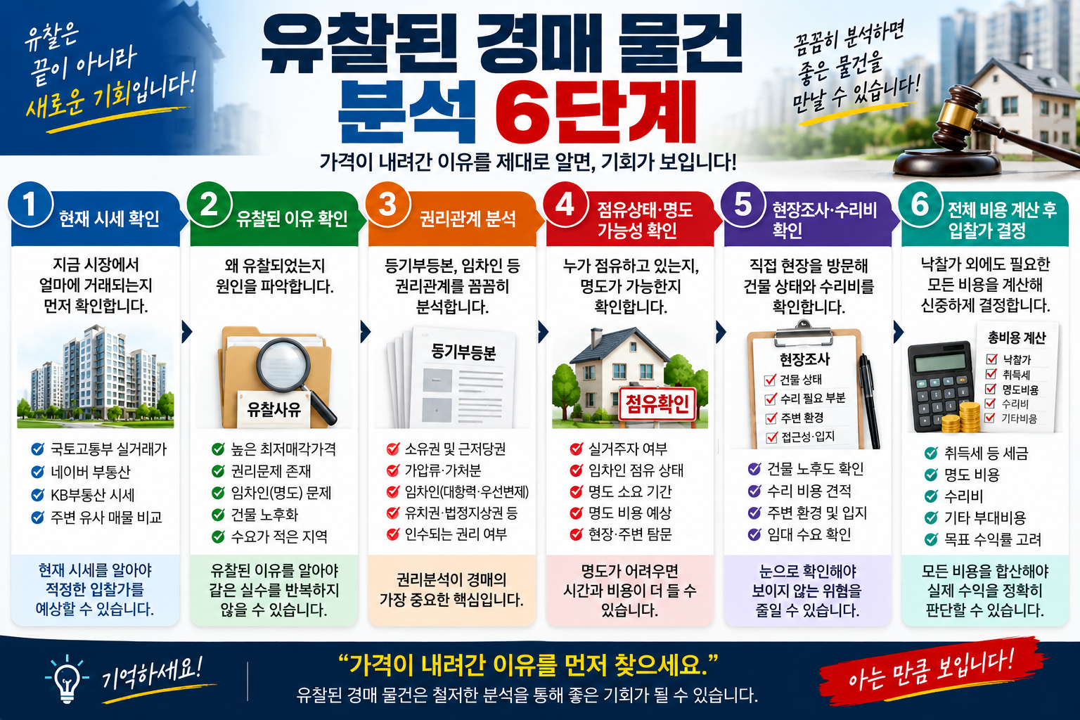 유찰된 경매 물건 분석 6단계
