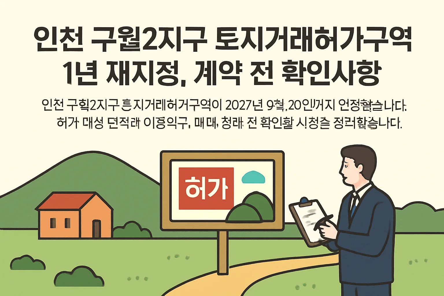 인천 구월2지구 토지거래허가구역 1년 재지정, 계약 전 확인사항 설명 이미지