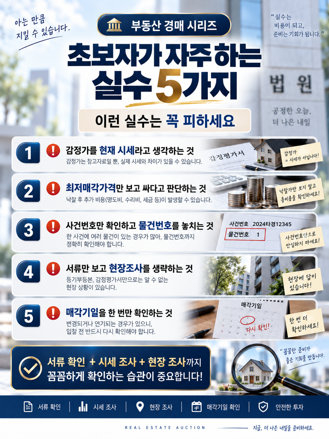 법원경매정보를 볼 때 초보자가 자주 하는 실수 5가지